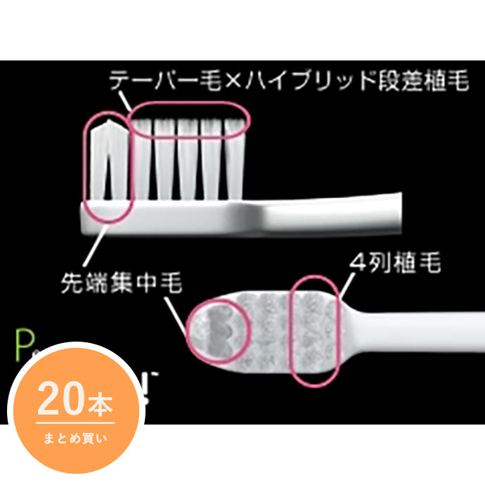 【便利なまとめ買い 20本入り】ルシェロ歯ブラシP-20ピセラ［歯周病／コンパクトヘッド］
